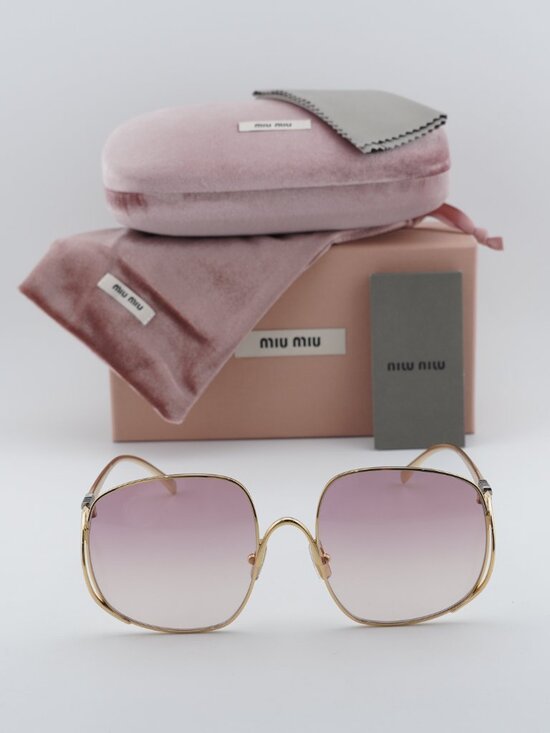 Miu Miu MUA57S 5AK40S Square Sunglasses – Gold\\ Pink main image 8